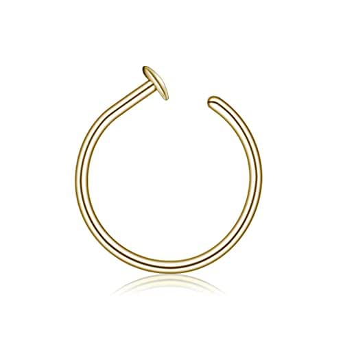Small Gold Nose Ring Hoop for Women, 14k Gold Filled Nose