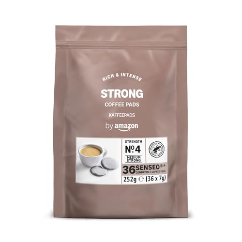 by Amazon Cialde di Caffè Forte, Compatibili con Macchine Senseo, 36 Pezzi (1 Confezione da 36) - Certificato Rainforest Alliance