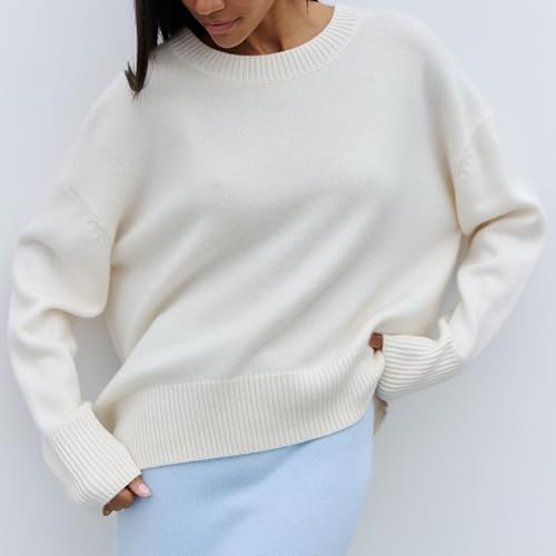 Image of Chunky Oversized Sweaters for Women 2025 - Crew Neck Long Sleeve Knit Pullover, Basic Fall and Winter Sweater