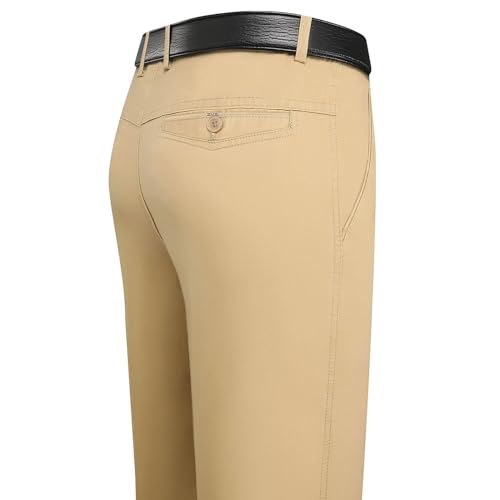 Finelylove Dress Pants for Men Regular Fit Stretch Chino Pants Flat Front Straight Business Work Pants Casual Trousers4