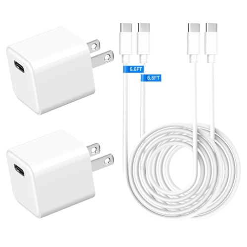 2 Pack 20W Fast USB C Charger for Moto G Power 2025 2022 2021 G Stylus 5G 2024 Edge 2024 Edge 50 Neo Edge+ 5G UW Razr 50 Ultra 40, Mini TurboPower Plug Compact Cube Block with 6.6FT Type-C Cable