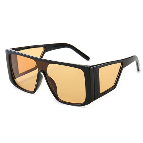 Lunettes de soleil carrées européennes surdimensionnées masque vintage rétro