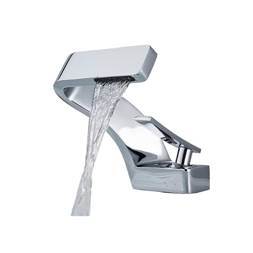 Mitigeur cascade pour salle de bain moderne en chrome et eau chaude