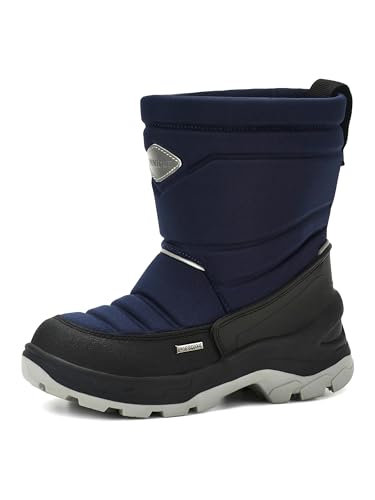 Size 10 US Waterproof Winter Reflective Snow Boots Slip Resistant (Toddler/Little Kid) Navy
