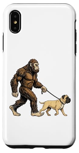 Bigfoot Walking Bullmastiff Dog Funny Sasquatch �y�b�g���D�� �X�}�z�P�[�X iPhone XS Max �p