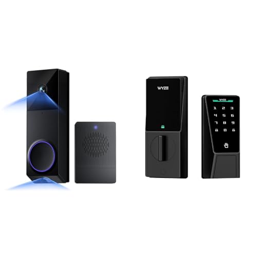 Bundle of WYZE Wireless Duo Cam Video Doorbell  + Wyze Palm Lock, 2K Full HD Video, 2 Cameras , Keyless Entry Smart Lock - Detailed View