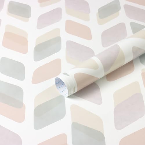 Fiula 17.3in X32.8ft Boho Peel and Stick Wallpaper Pink Checkered