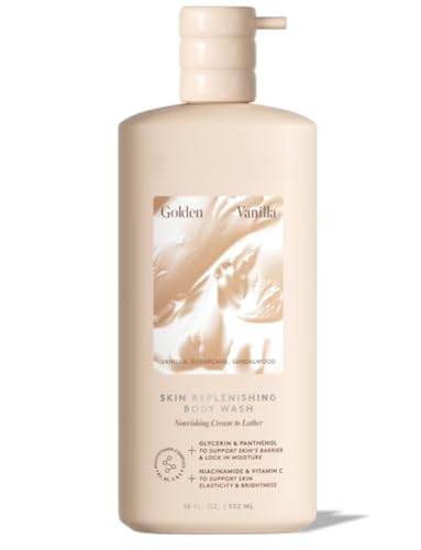 Newly Golden Vanilla Body Wash - Hydrating Skin Cleanser for Dry Skin - 18 Oz (Pack of 1)