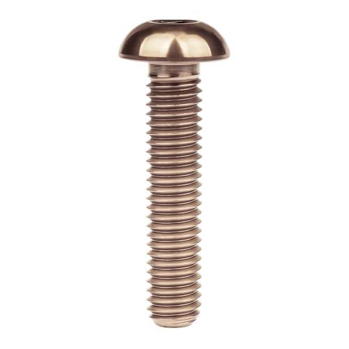 Image of Titanium Bolt M4x6 8 10 12 15 20mm Hex Head Screws for Bicycle Pack of 4 (Bronze, M4x20mm)