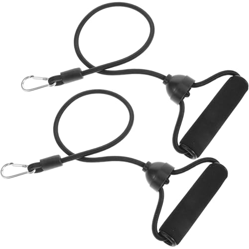 PRETYZOOM Juego de 2 Bandas Elásticas de Resistencia Negras para Máquinas Paso a Paso Asas Multifuncional Ajustable para Entrenamiento de Fuerza y Ejercicio en Casa Fitness y Fisioterapia