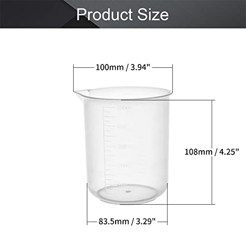 Othmro 2pcs Plastic Measuring Jugs, 500ml Measuring Cup Transparent Graduated Beaker for Baking Cooking Lab Measure Tool - Image 2