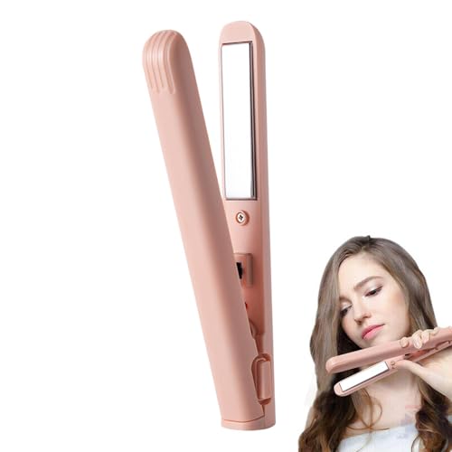 MiniLisseur Cheveux Sans Fil, 2 En 1 Céramique Lisseur Boucleur Cheveux 2 En 1 Lisseur Portable Sans Fil Portable Fer A Lisser Lisseur Boucleur Minis Fer À Lisser En Céramique Pour Pelos Court Y Largo