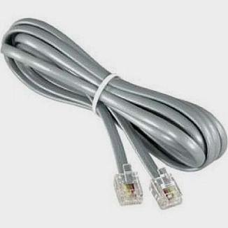 3 PACK Telephone Line Cord 7 Ft Silver Satin 4 Conductor Telephone patch cord with RJ11 connectors