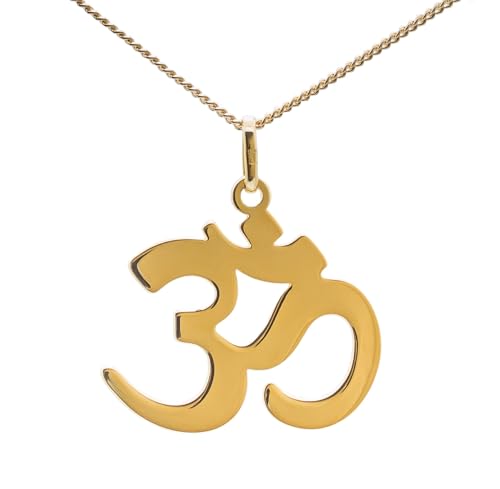 Collier yoga pendentif OM amulette sacrée hindoue en plaqué or femme