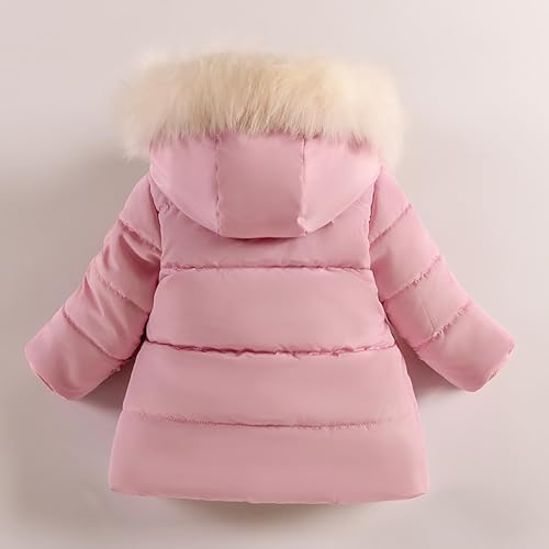 Boys Girls Flowers Jacket Faux Fur Hood Winter Warmth Cute Coat Kids Outdoor Thick Warm Outerwear Soft Youth Coats3