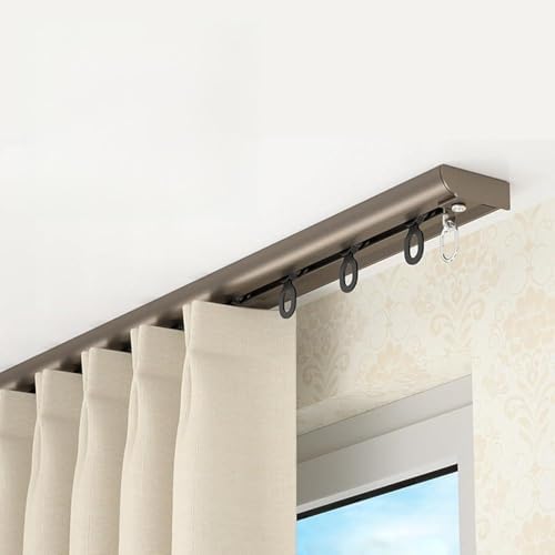 Aluminum Alloy Double Track Curtain Rods - 5m Ceiling Mount Sliding System, Quiet Room Divider for Open Spaces, Elegant White, Ideal for Balconies & Privacy Spaces
