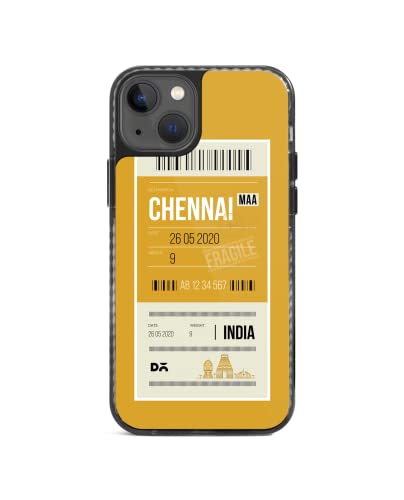 Image of DailyObjects Case for iPhone 13 Compatible with Mag-Safe Wireless Charging, Stride 2.0 Chennai City Tag Slim Shockproof Back Cover with Inner Magnetic Ring