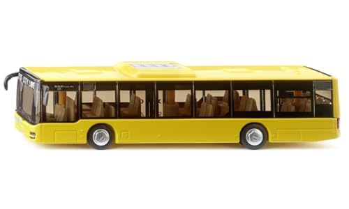 Siku 3734, autobús Urbano Man Lion's City, 1:50, Metal/plástico, Amarillo, autobús de Juguete para niños, Puertas Que se abren, capó Que se Abre