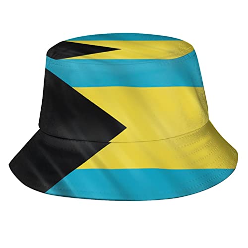 Bahamas Flag Bucket Hat Packable Outdoor Bahamian Sun Hats Fisherman Caps for Men Women