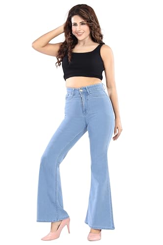 Image of KIVI Women's Boot Cut Cotton Trousers | Stylish Ladies Bottoms for Casual Outings, Modern Dressing, Soft Fabric Feel, Relaxed Movement & Boot-Cut Silhouette for Trendy Styling
