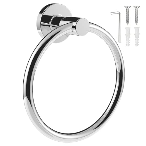 SetSail Towel Holder for Bathroom Wall Stainless Steel Hand Towel Ring Heavy Duty Towel Hanger for Bathroom, ‌Mirror Silver