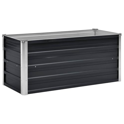 vidaXL Hochbeet Pflanzkübel Blumenkasten Garten Pflanzkasten Terrassen Gemüsebeet Gartenbeet Pflanzbeet Anthrazit 100x40x45cm Verzinkter Stahl