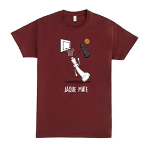 Pampling Camiseta de Manga Corta, 100% Algodón, Ropa Unisex para Hombres y Mujeres en 5 Tallas, Camiseta Roja, Modelo Jaque Mate