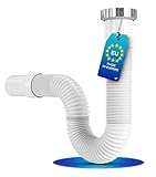 LOBENSWERK Siphon Küchenspüle [SuperFlex] - G 1 1/2” x 40mm ausziehbar 320-890mm - Flexibler Ablaufschlauch für die Küchenspüle - 100% Wasserdicht