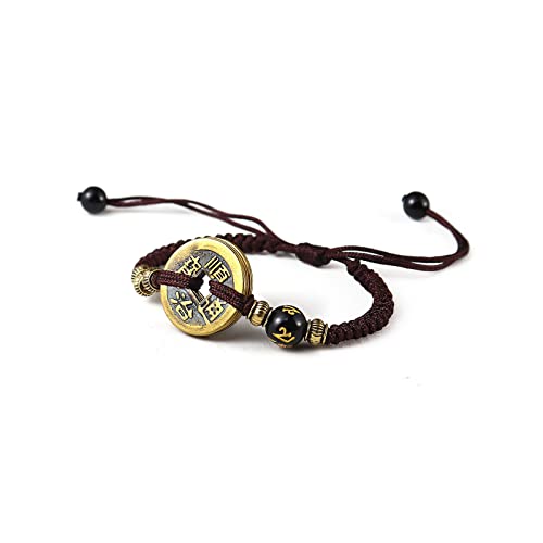 2Pcs Lucky Braide Red String Feng Shui Copper Coin Bracelet Bangle Handmade Adjustable Attract Money Wealth Bracelet for Women Men Friend Good Luck Protection Amulet Jewelry2