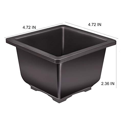 KINJOEK 15 Stück 11,9 cm Blumentopf, quadratische Kunststoff-Bonsai-Trainingstöpfe, Blumentöpfe für Garten, Innenbereich… – Ansicht 2