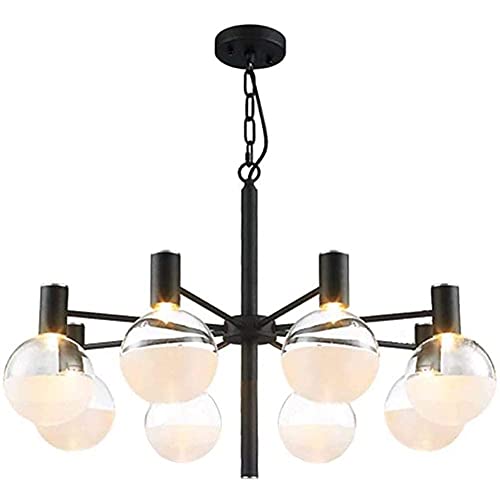 Lustre en verre suspendu doré 12 lumières au design contemporain