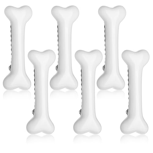 6 Pinzas de Hueso para Cabello Color Blanco miniatura 1