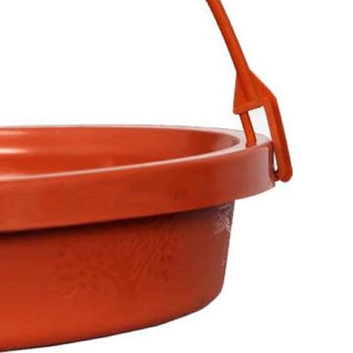 Image of Deskart Hanging Bird Food and Water Feeder Stand | Outdoor Plastic Bird Seed Dispenser and Water Bowl for Garden and Balcony