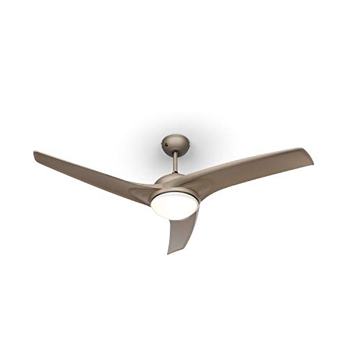 KLARSTEIN Figo - ventilador de techo, 2 en 1: ventilador de techo, 52' (132 cm) de diámetro, 3 aspas, caudal de 10.039 m³/h, 2 sentidos de giro, 3 velocidades, silencioso, crema