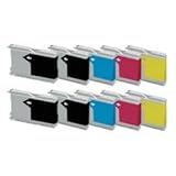  FGE Pack de 10 Cartouches d\'encre compatibles pour Brother LC970 / LC1000 - Noir/Cyan/Magenta/Jaune