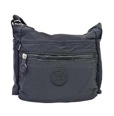 COVERI COLLECTION Borsa a Tracolla Donna in Nylon Tecnico, Leggera, Tracolla Regolabile Personalizzata, Tasche Multiple con Zip, Dimensioni 24x12x22 cm, Art. 22174 (NERO)