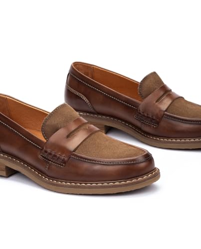Image of PIKOLINOS Aldaya W8J-3541 Women's Loafers - Premium Calfskin Leather Slip-On - Lightweight Comfort, Removable Insole, Medium & Wide Width Ergonomic Everyday Support