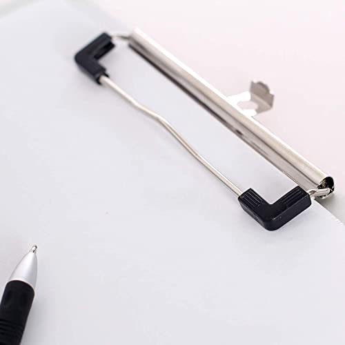 6er Alu Klemmbrett A4 mit gummierter Metalklemme, Schreibbrett DIN A4 mit Aufhängeose, Pad Halter Clipboard - Stabile Aluminum Schreibplatte - Schreibblock 6er Pack in Silber - TKD8025-silver-6x