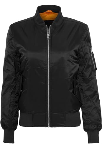 URBAN CLASSICS Giacca Bomber Leggera Donna, Tasca sul Braccio, Giacchetta dal Taglio Classico, Autunnale e Primaverile, Colore: nero Taglia:L