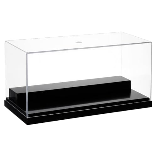 OLYCRAFT Vitrina Protectora de acrílico Transparente a Prueba de Polvo con Base Negra Caja de Apoyo Organizador de Cubo Soporte de Apoyo para levantarse para Figuras de acción - 9 x 20 x 11 cm