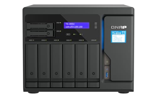 Image of QNAP TS-855X-8G-US 8 Bay High-Performance 8-core 10GbE NAS for deploying Hybrid-Infrastructure Storage and high-Speed virtualization Applications (Diskless)