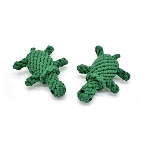 YARNOW 緑色の髪のタートルコットンロープのおもちゃ 犬のおもちゃ ペッ