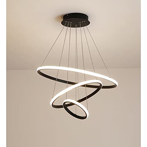 Suspension LED 2 anneaux dorés illuminez votre îlot de cuisine