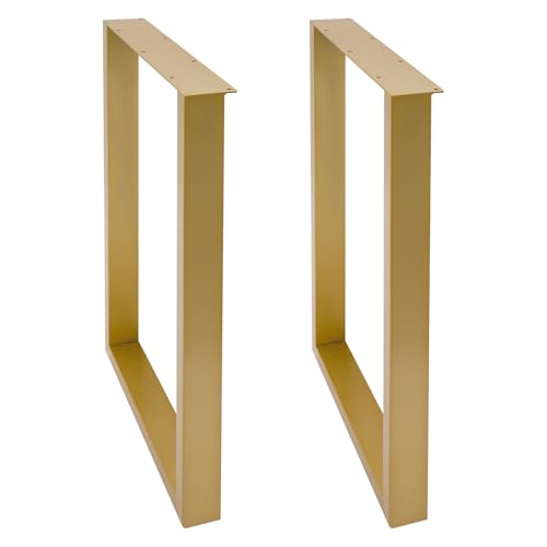 HarBin-Star Patas de mesa de metal de 71 cm de alto, 2 patas de metal industriales, para bancos, mesas de café y proyectos de muebles, fácil montaje (dorado)