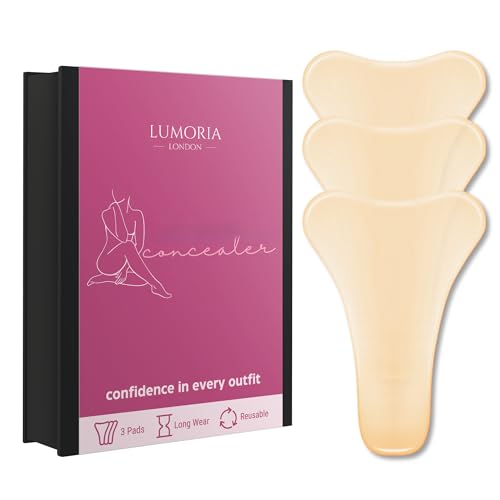 LUMORIA Seamless Concealer Cover for Women (3 Pack) Seamless Smooth Cover Premium Skin-Safe Silicone Hiders Invisible Smooth Coverage with Magnetic Storage Case for Leggings & Fitted Outfits