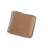 Peso: 100g AXOIN HZH Cartera de Cuero para Hombre Cremallera Monedero pequeño Tarjetero Hombre Monedero Hombre (Color : Brown, Size : 10 * 12cm)