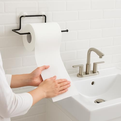 Image of Toilet Paper Roll Holder Kitchen Towel Hanger Kitchen Roll Holder Kitchen Tissue Roll Holder Toilet Roll Holder for Bathroom Toilet Tissue Rolls Holder(Pack of 2)