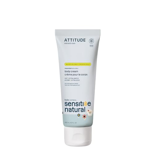 Image of Attitude Deep Moisturizing Body Cream, Plant and Mineral-Based Ingredients, Vegan and Cruelty-free Personal Care Products for Sensitive Skin, Unscented, 6.7 Fl Oz