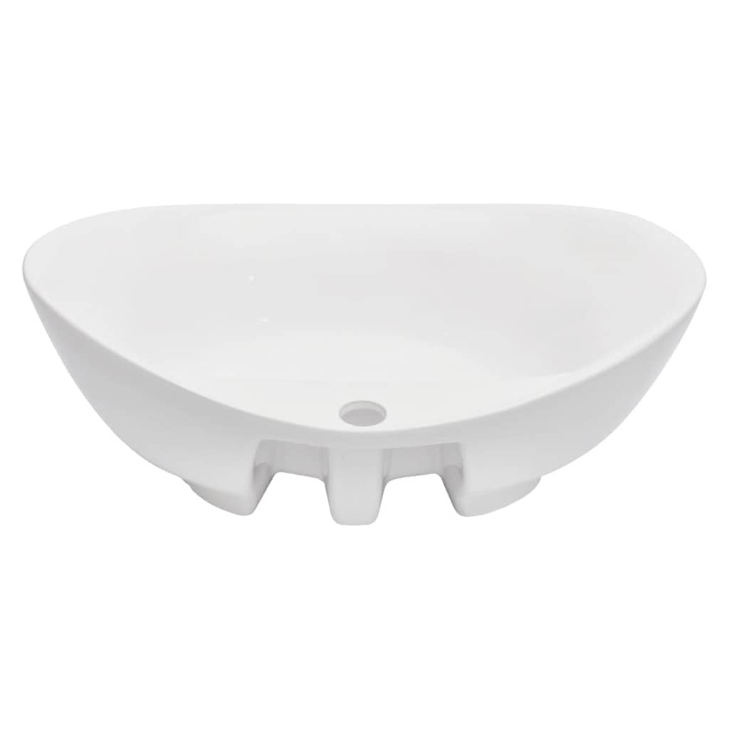 Juego de 2 muebles de baño ovalados con estante de pared y lavabo de