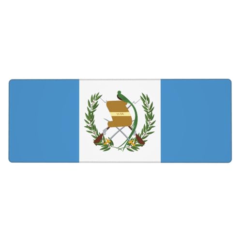 BROLEO Tapis de souris imprimé drapeau du Guatemala extra large, forte adhérence, durable, bord de verrouillage précis 30,5 x 80 cm